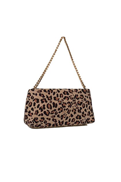 Beige Phusis N Women's Nubuck Leopard Crossbody Bag