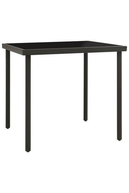 Outdoor Dining Table Anthracite 80x80x72 cm Glass and Steel
