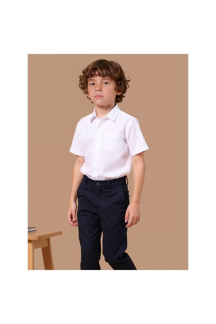 Textured Shirt with Short Sleeves and Pocket
