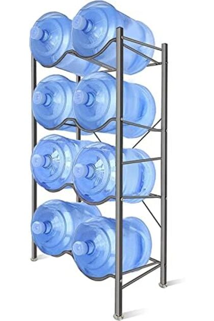 Water Bottle Storage Stand 4 Tier, Water Bottle Holder 8 Bottles of 5 Gallons Heavy Duty Water Jug R
