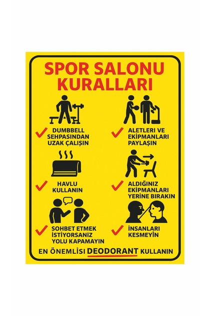 Gym Rules Warning Sign