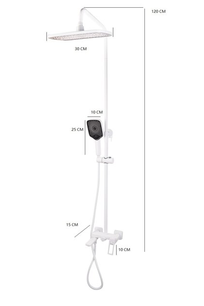 Coloana de dus TRENDY’S, slim cu trei functii, alb