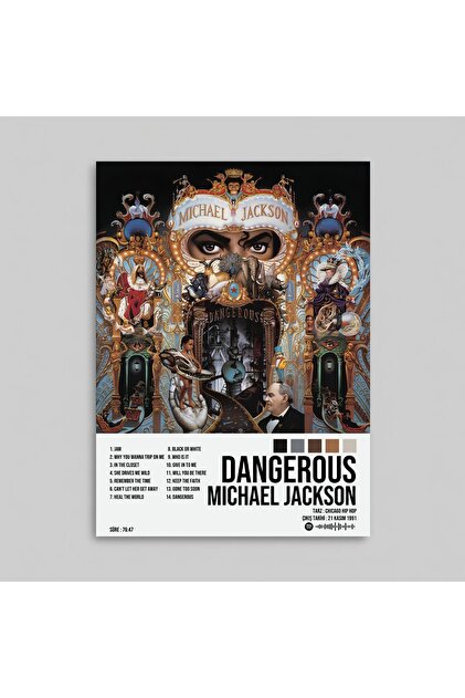 Orendart Michael Jackson - Dangerous Albüm Spotify Çerçevesiz