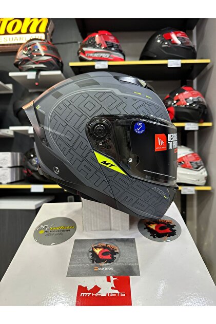MT Genesis SV Solid A12 Parlak Gri Çene Açılır Motosiklet Kaskı