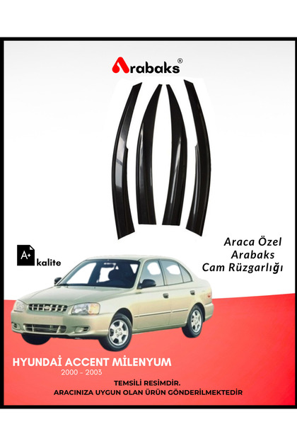 Hyundai Accent Milenyum 2000-2003 Cam Rüzgarlığı 4'lü Takım (MUGEN TİP, DAYANIKLI MALZEME, KOLAY MON