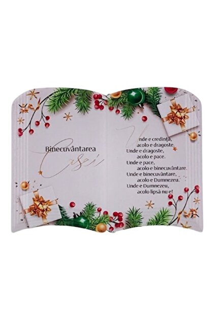 Placă ceramică cu binecuvântarea casei și desene de Crăciun 15x11 cm M6