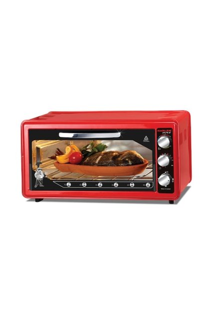 Cuptor electric cu termostat SOLE HAF408, 1500W, 45L, tăvi incluse, roșu