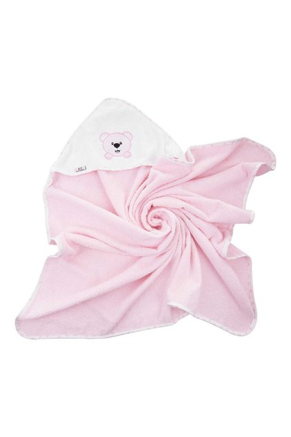 Prosop De Baie Pentru Copii Teddy Bear, Bumbac, 80x80 Cm, Roz