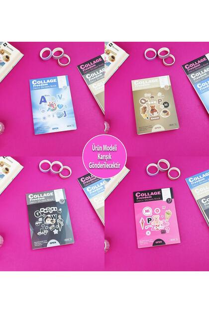 Collage Freedom Sticker Kitabı - 12 Sayfa Renkli Scrapbook Etiket Seti