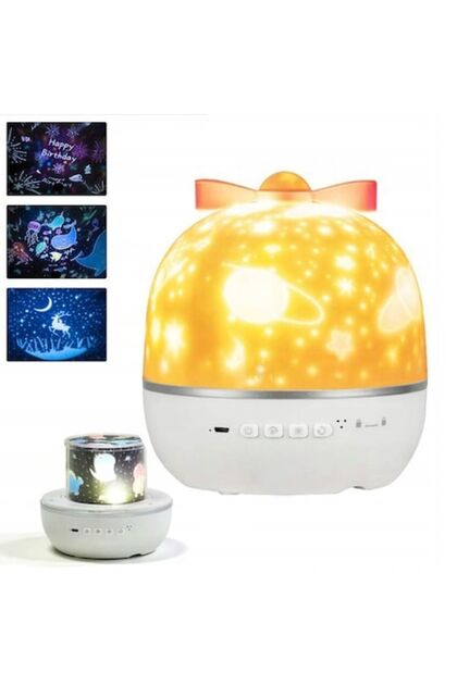 Lampa De Veghe Pentru Copii Proiector Led Cer Instelat Cu Difuzor Bluetooth Control Din Telefon