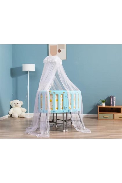 Patut multifunctional pentru copii, 3 in 1 Little Mom Blue, cu 3 configuratii distincte, cadru din o
