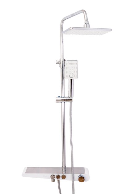 Coloana de dus slim, TRENDY S, cu trei functii, alb mat