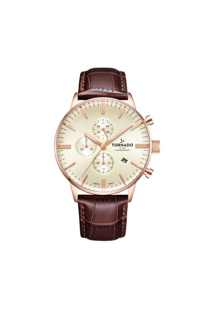 CELESTIA ELITE Men's Chronograph Beige Dial Watch - T6102-RLDI