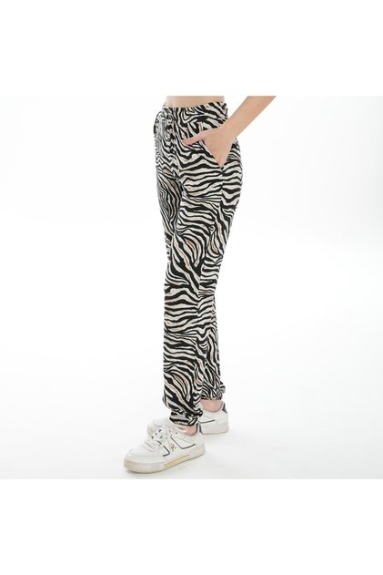 Women's Zebra Patterned Sweatpants (with Plus Size Option)