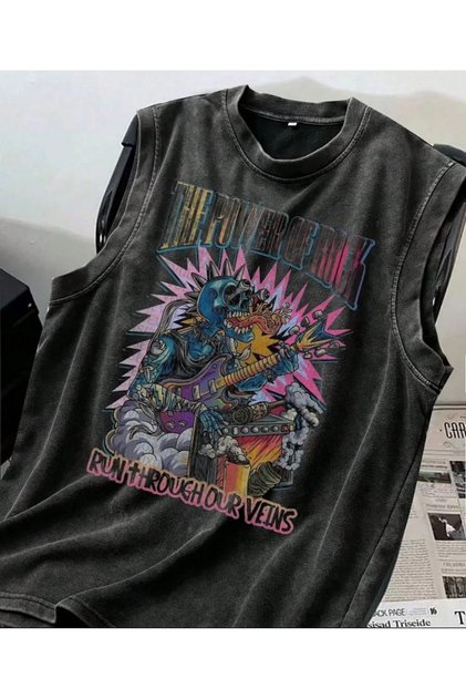 The Power Rock Athlete Crew Neck Washable Vintage Unisex Oversize T-Shirt