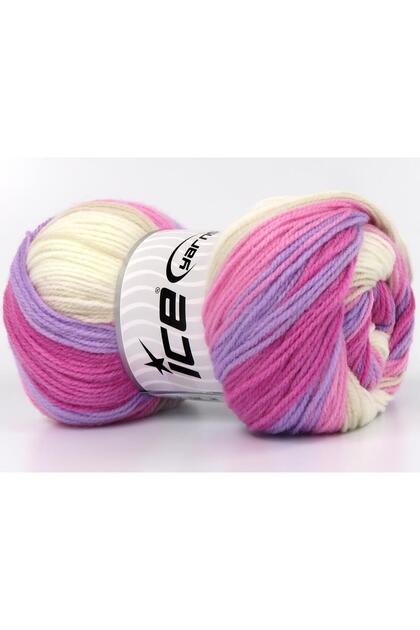 Lot of 4 X 100Gr Skeins Ice Yarns Baby Batik Yarn Light Cream Light Beige Pink Shades Lilac