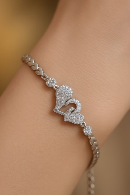 Steel Silver Heart Detailed Bracelet
