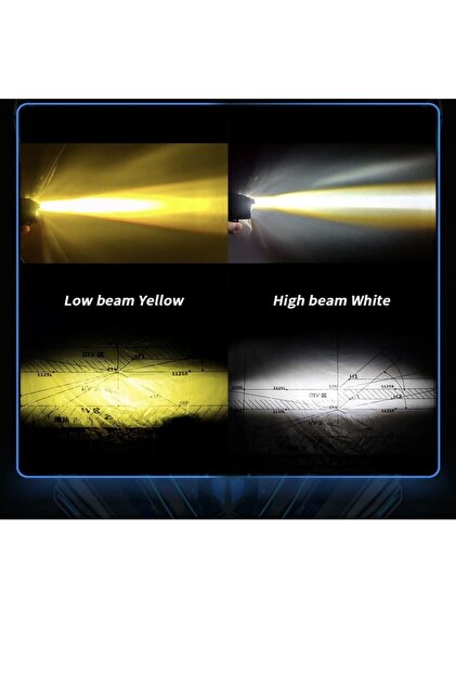 Point Motosiklet 4 LED Lazer Sis Farı Delici Beyaz Sarı Çift Renk