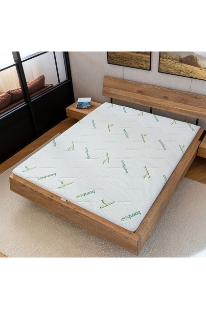 Topper Saltea Best Sleep H7 cm spuma poliuretanica, 160X200 cm, husa Bambus Detasabila