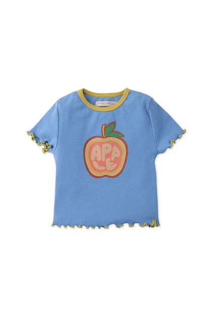 Baby Girls' Blouse with Front Apple Print