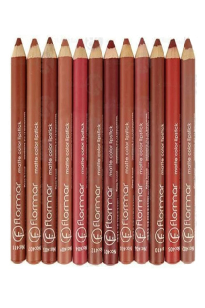 Dudak Kalemi Kalın Set 12'li - Kalemtraşlı Jumbo Set - Matte Color Lipstick