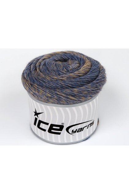 2X150Gr. Cakes Camaro Acrylic, Wool Light Camel, Denim Blue Winter, Wool, Tie-Dye Pattern, Acrylic