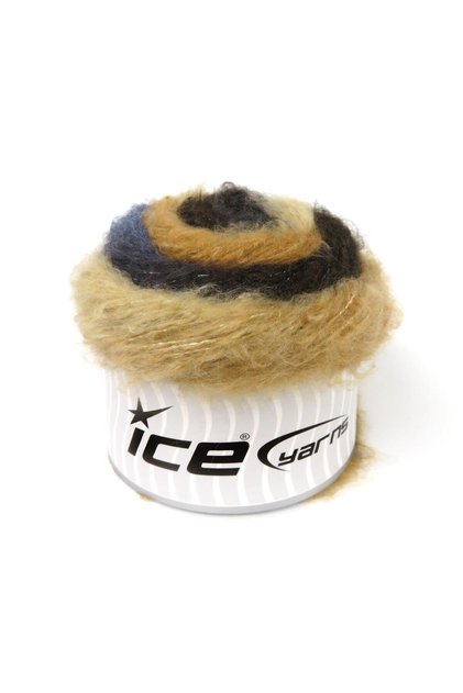 Lot of 2 X 150Gr Skeins Ice Yarns Cakes Fancy Mohair (15% Mohair) Yarn Jeans Blue Brown Shades