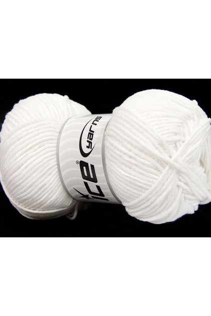 Lot of 4 X 100Gr Skeins Ice Yarns Lorena Worsted (55% Cotton) Yarn White