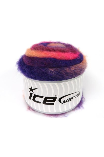 Lot of 2 X 150Gr Skeins Ice Yarns Cakes Fancy Mohair (15% Mohair) Yarn Purple Burgundy Pink Light Sa