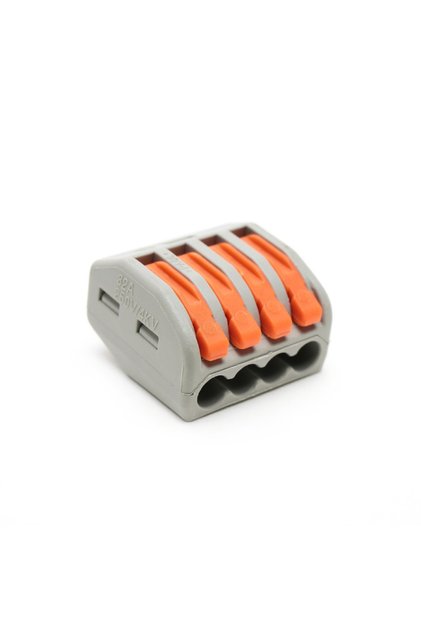Conector pentru conductori electrici, 4 pini, compatibil Wago