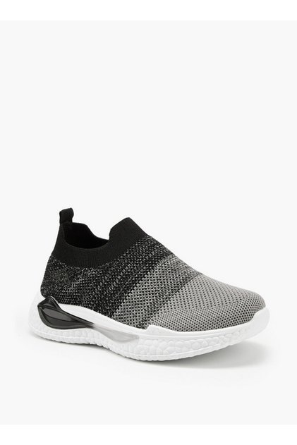 Textured Slip-On Sports Shoes with Pull Tab