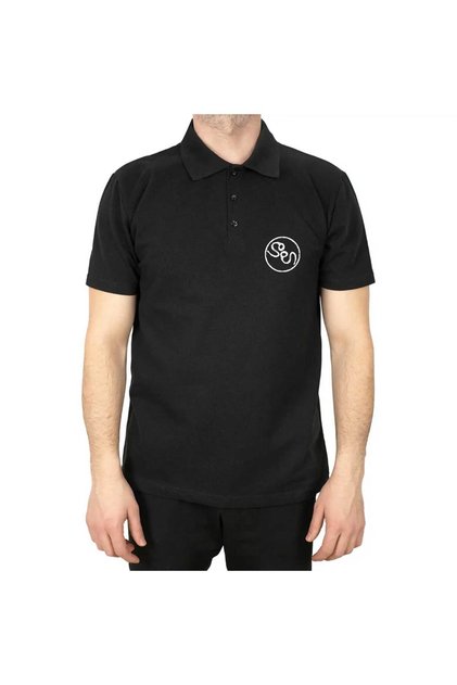 Tricou negru cu guler polo Soen Logo