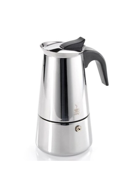 Espressor Inox pentru 6 Cesti, Argintiu/Negru, Cafetiera Moka