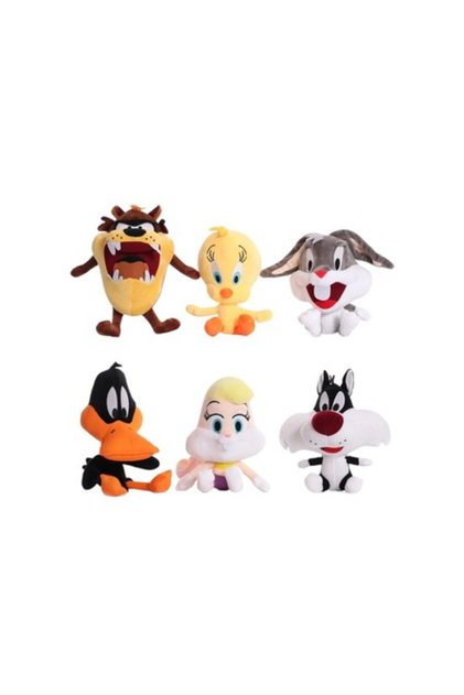 Set 6 jucării de pluș - Looney Tunes Bugs Bunny, Taz, Daffy Duck, Lola Bunny, Sylvester, Tweety, multicolore