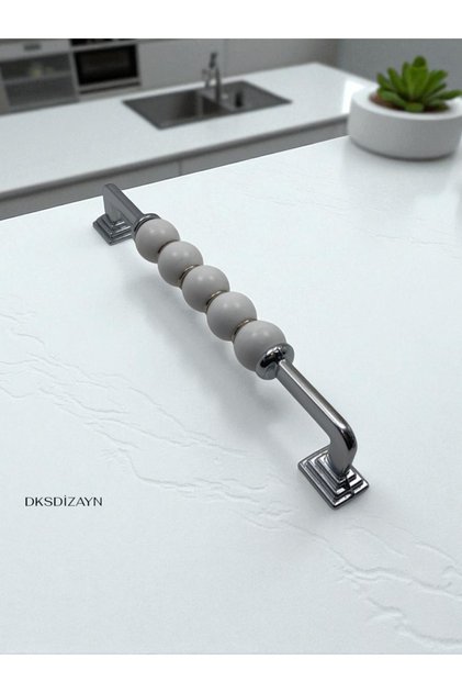 Maya Boncuklu 192 Mm Krom Özel Ağır Metal 1. Sınıf Mobilya Çekmece Mutfak Dolap Kulpu Premıum Kulp