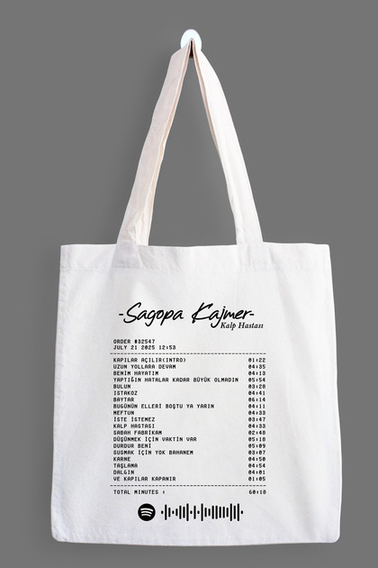 Sagopa Kajmer Albüm Su Geçirmez Baskılı Bez Çanta, Tote Bag