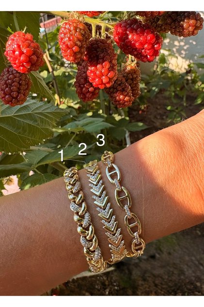 2 Nolu Altın Kaplama Kılçık V Model Bileklik Kararmaz 14K Rengindedir 17 +2 cm