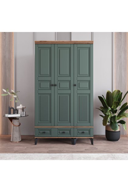 Terra 3 Kapaklı Çekmeceli Gardırop %100 MDF
