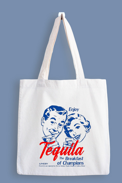 designedfy Breakfast Champions Baskılı Bez Çanta, Tote Bag