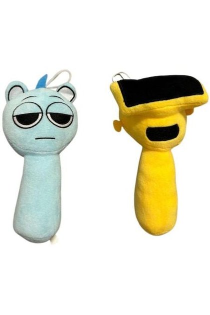 Set 2 Jucării De Pluș Sprunki: Sky Și Garold, Albastru-galben, 23cm