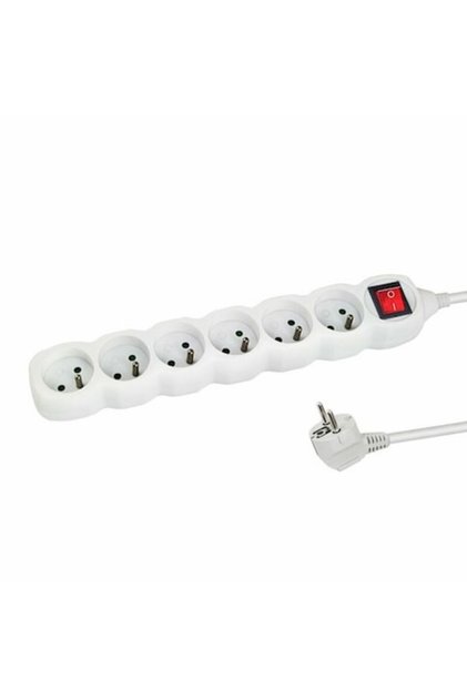 Prelungitor ELK218W, comutator ON/OFF, 6 premii, 3m Alb