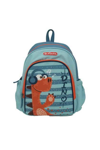 Rucsac modern, ușor, poliester reciclat, design cu dinozauri, buzunare laterale
