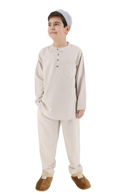 Linen Boy Umrah Dress Bottom-Top Set