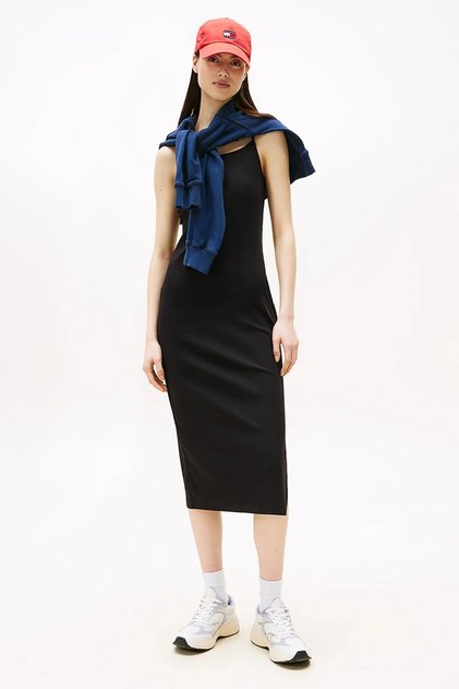 Sukienka midi TJW STRAPPY BADGE RIB