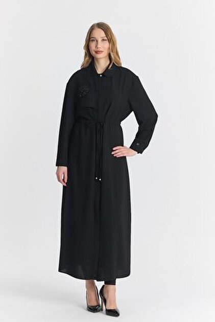 Zühre Geniş Yaka Kuşaklı Siyah Giy Çık GÇ-0219 - Fiyatı, Yorumları