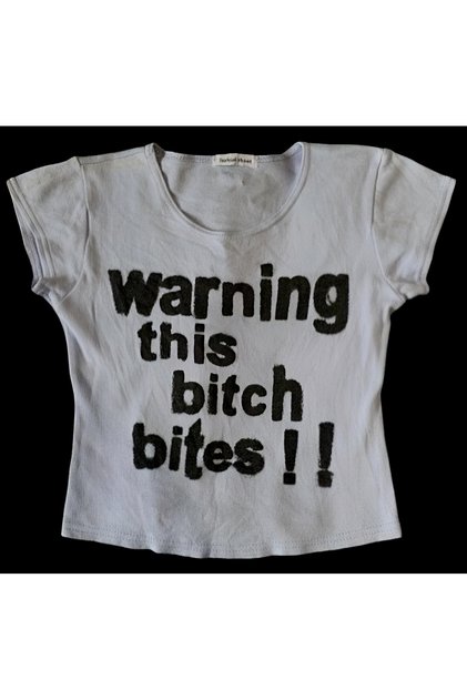 Warning baby tee Crop T-shirt Y2K Pinterest Crop Dar
