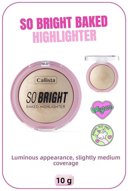 So Bright Baked Highlighter Shimmer Baked Powder Illuminator - 01 Snowy Light