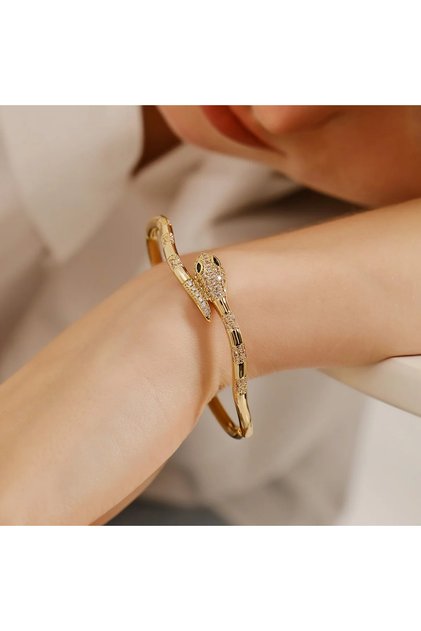 Poise Gold Zircon Stone Snake Bracelet Bracelet