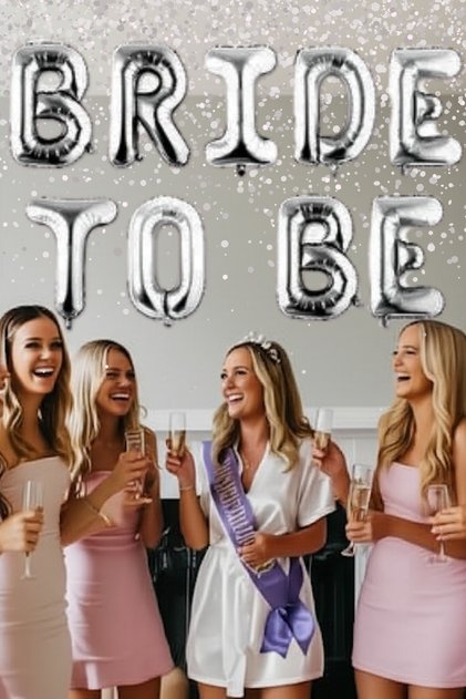 Bride to Be Written Foil Silver Balloon Women Bachelorette Bridal Party Celebration Supplies