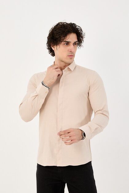 Hidden Pat Cotton Lycra Comfortable Men's Shirt